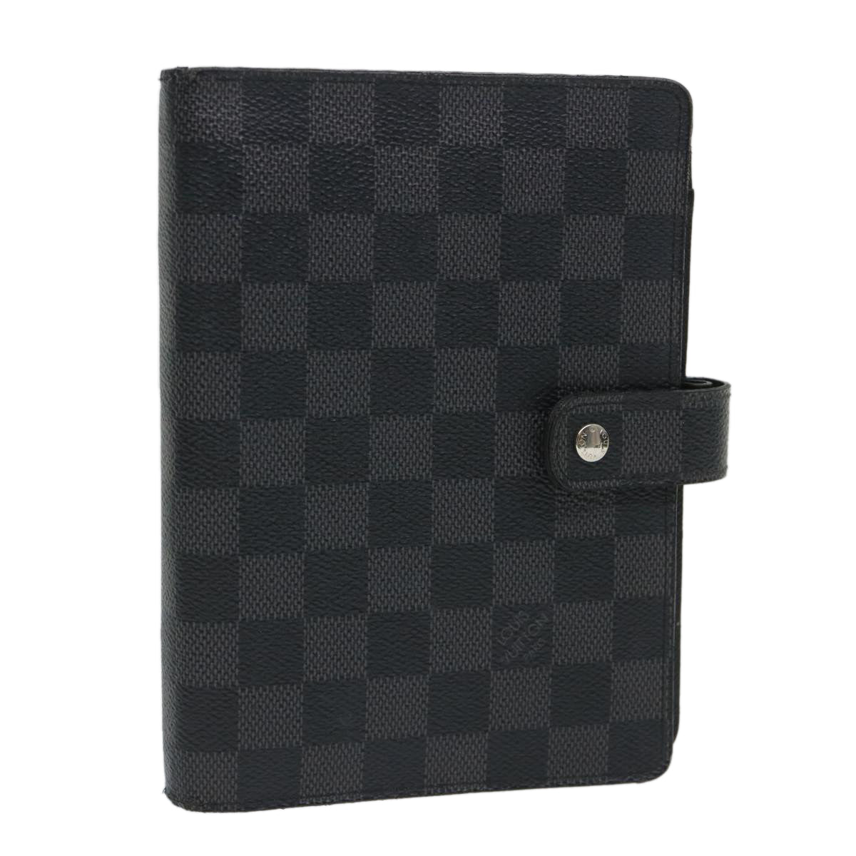 LOUIS VUITTON Damier Graphite Agenda MM Day Planner Cover R20242 LV Auth 56897