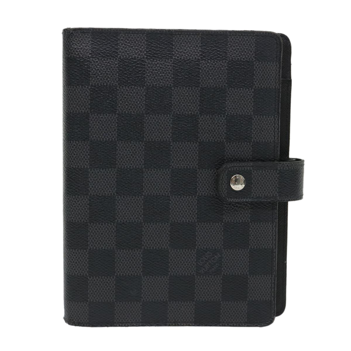 LOUIS VUITTON Damier Graphite Agenda MM Day Planner Cover R20242 LV Auth 56897