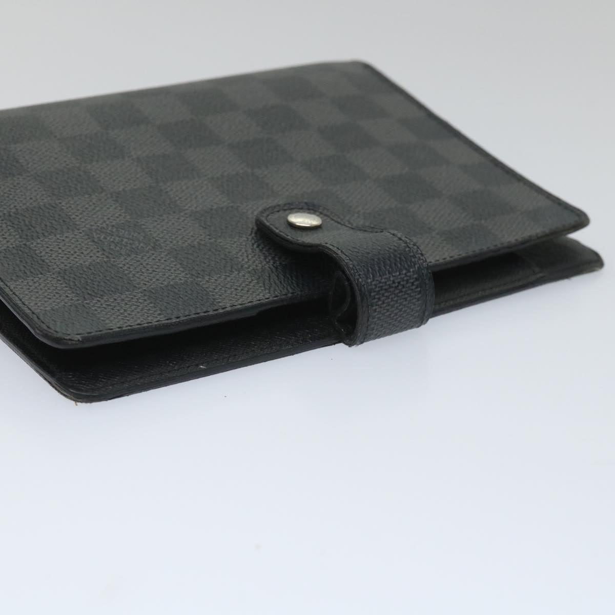 LOUIS VUITTON Damier Graphite Agenda MM Day Planner Cover R20242 LV Auth 56897