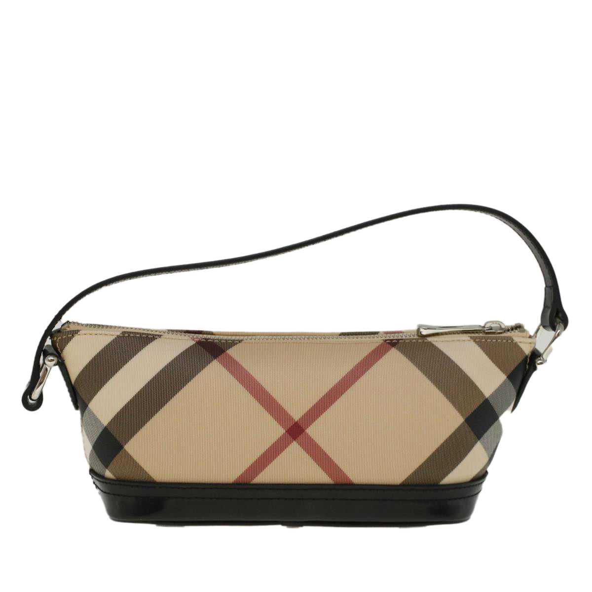 BURBERRY Nova Check Hand Bag PVC Leather Beige Auth 56929 - 0