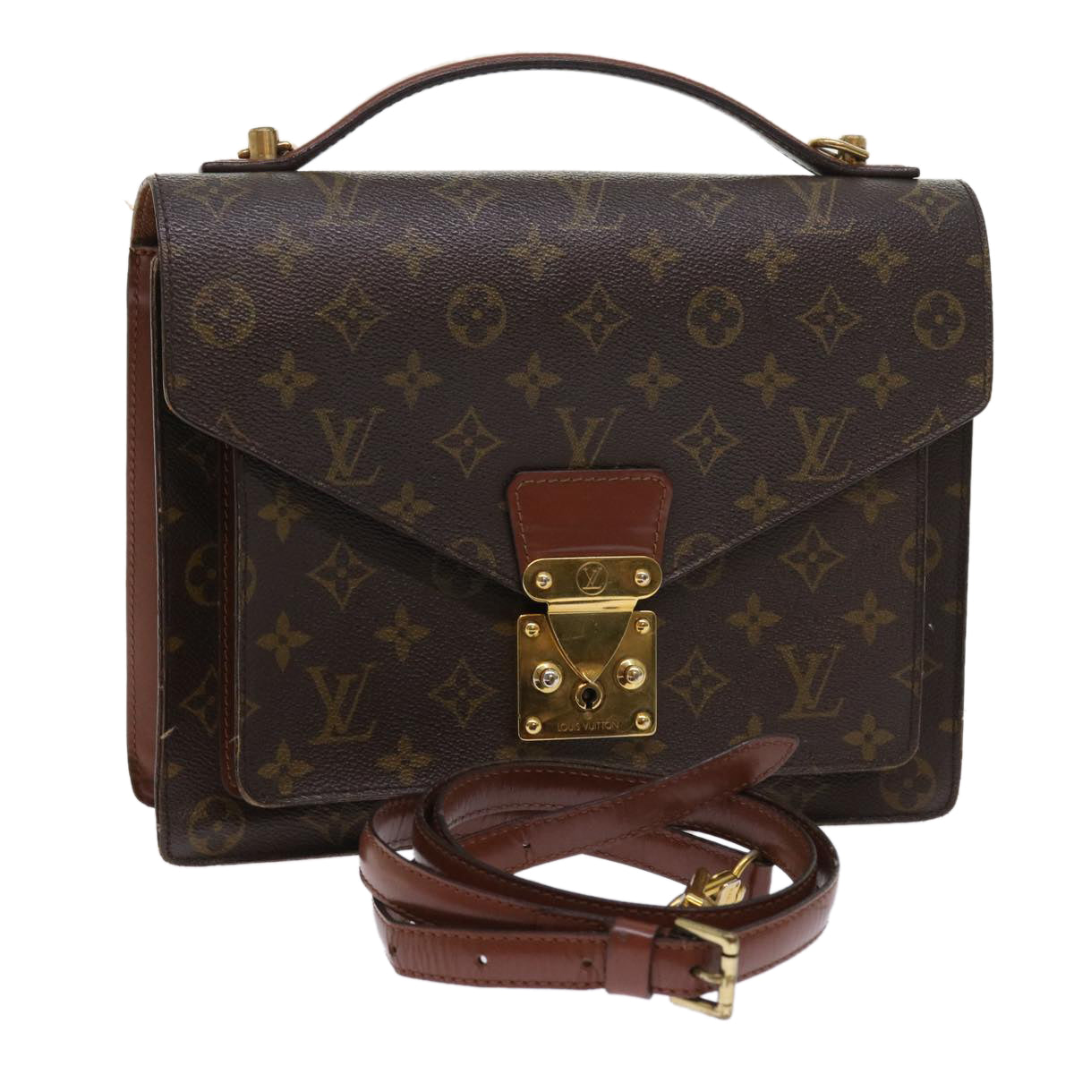 LOUIS VUITTON Monogram Monceau 28 Hand Bag 2way M51185 LV Auth 56941