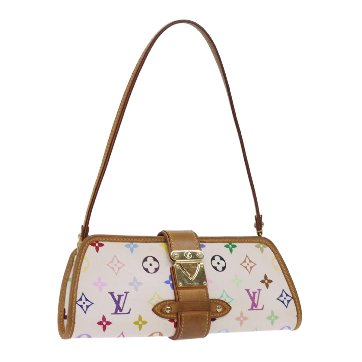 LOUIS VUITTON Monogram Multicolor Shirley Shoulder Bag White M40049 Auth 56953