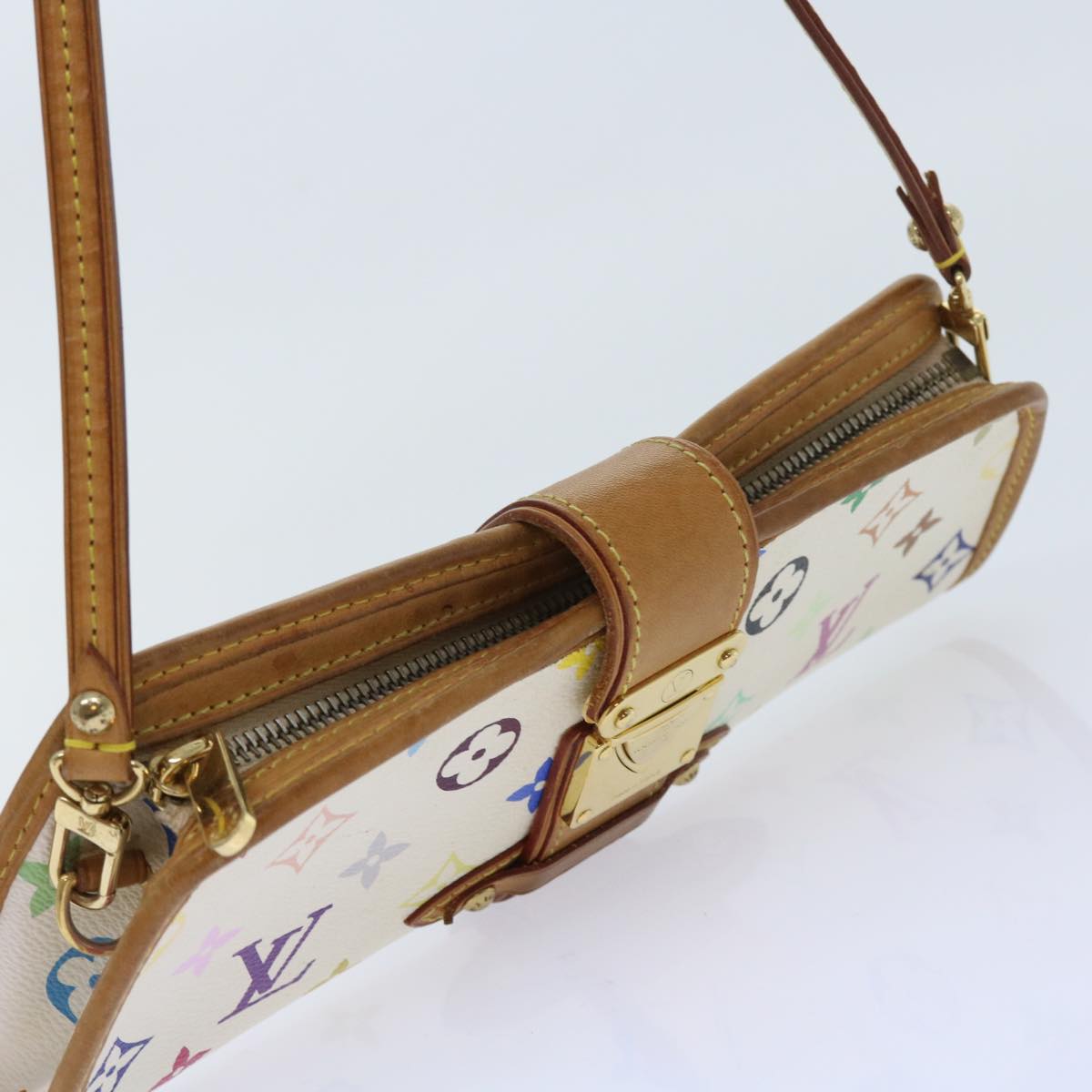 LOUIS VUITTON Monogram Multicolor Shirley Shoulder Bag White M40049 Auth 56953