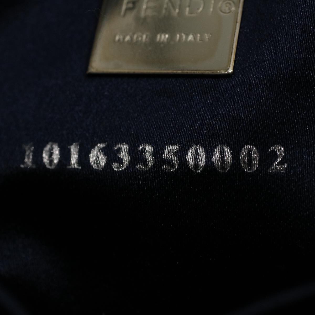 FENDI Zucchino Canvas Hand Bag Navy Auth 56963