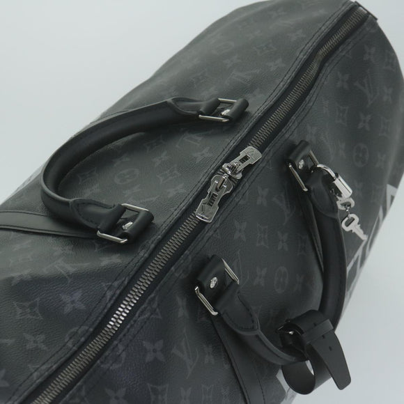LOUIS VUITTON Eclipse Split Keepall Bandouliere 50 Boston Bag M43817 Auth 57012A