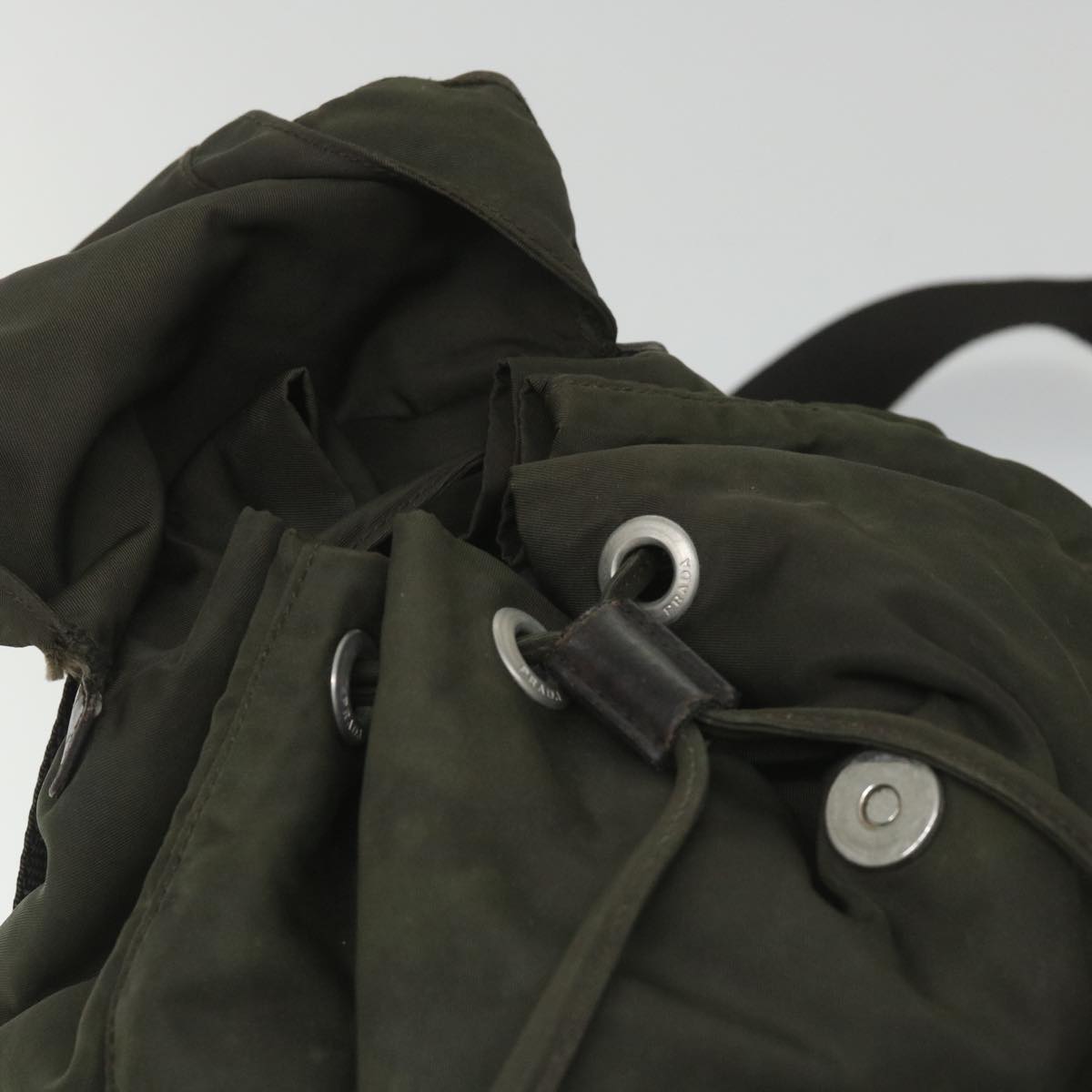 PRADA Backpack Nylon Khaki Auth 57050