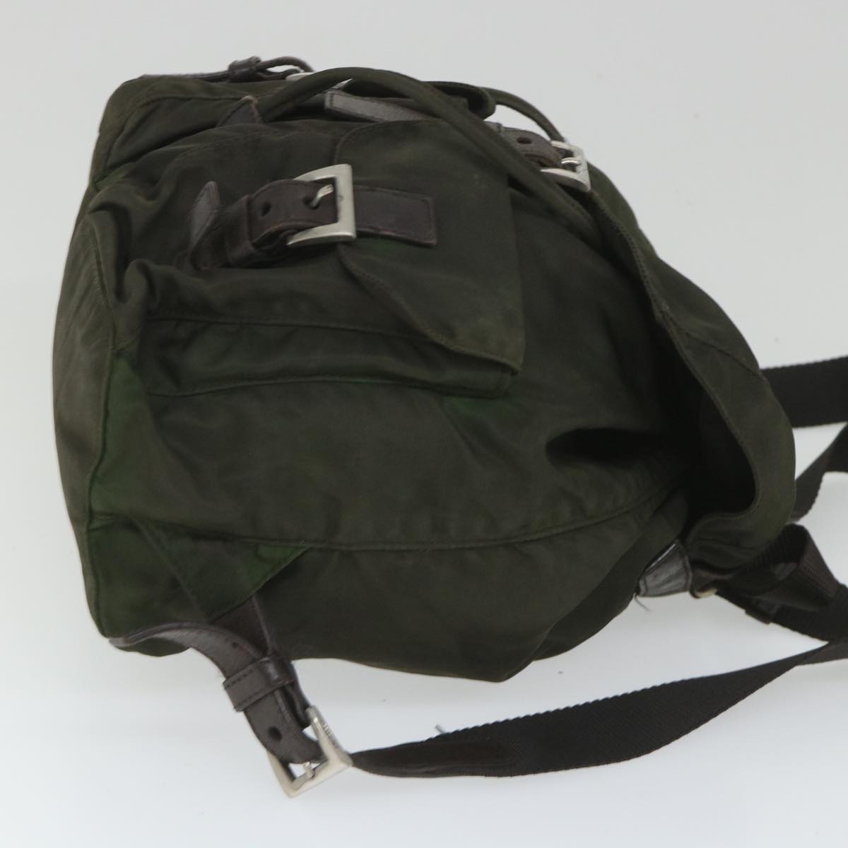 PRADA Backpack Nylon Khaki Auth 57050