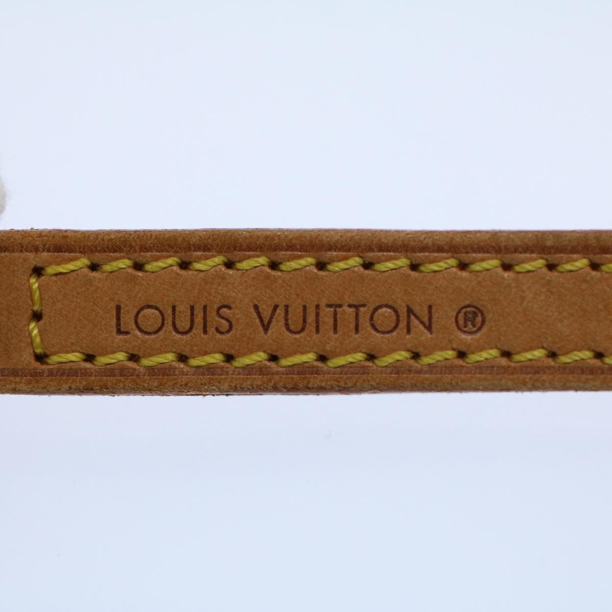 LOUIS VUITTON Shoulder Strap Leather 47.2"" Beige LV Auth 57105