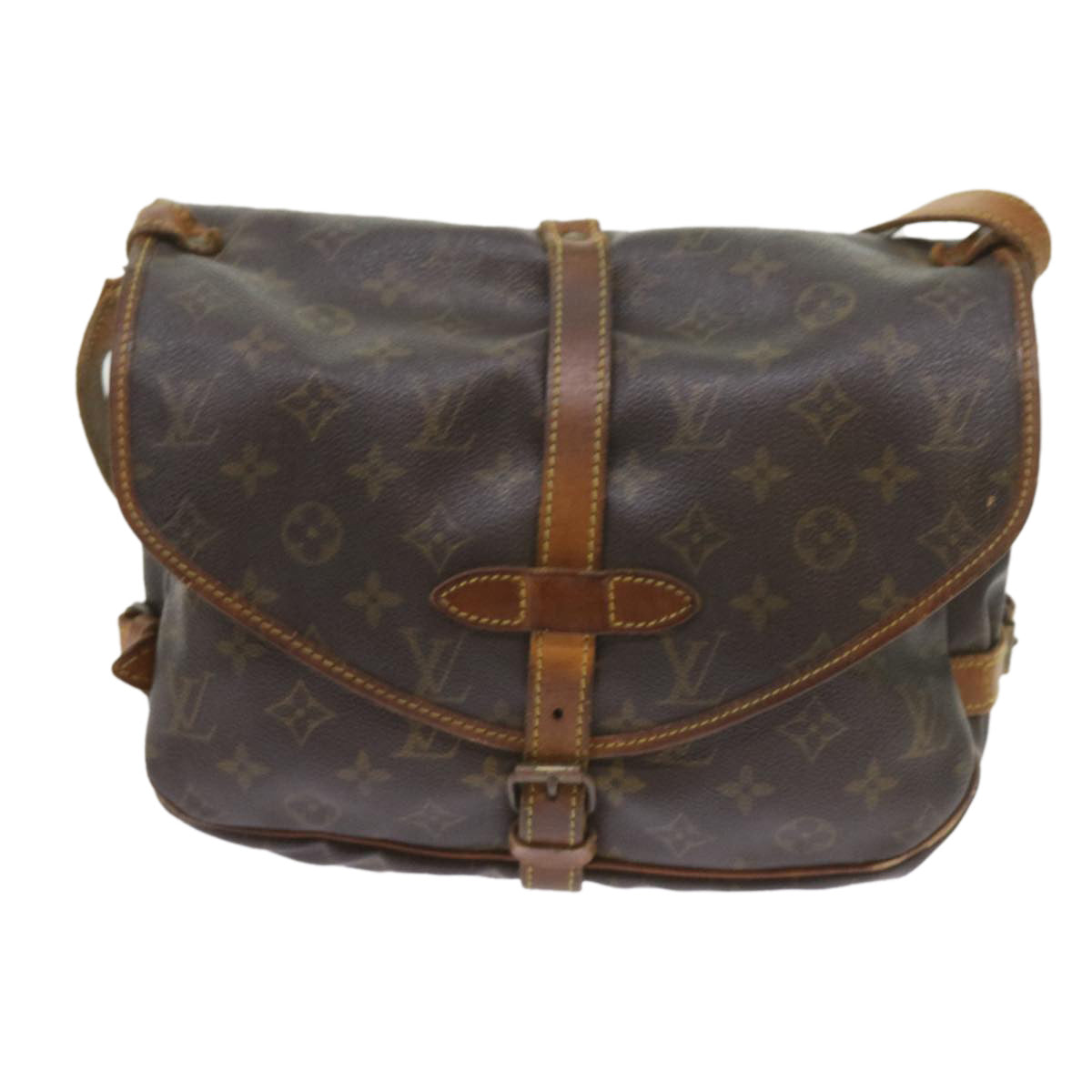 LOUIS VUITTON Monogram Saumur 30 Shoulder Bag M42256 LV Auth 57145