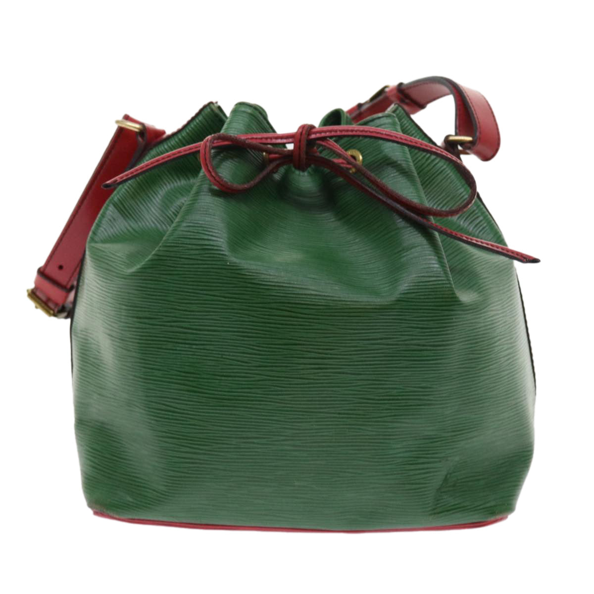 LOUIS VUITTON Epi Petit Noe Shoulder Bag Bicolor Green Red M44147 LV Auth 57173