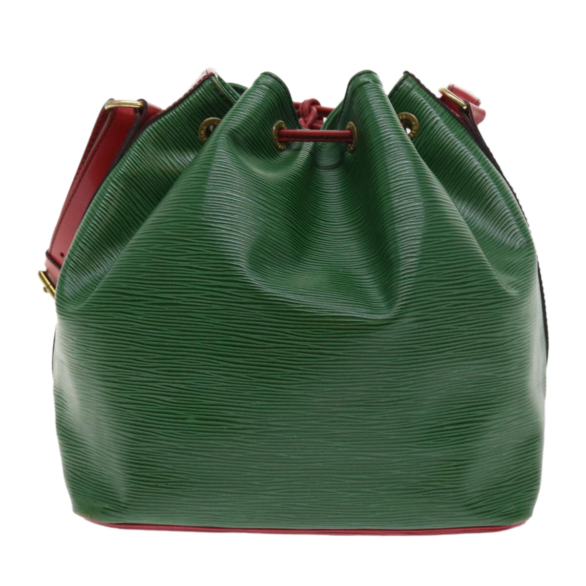 LOUIS VUITTON Epi Petit Noe Shoulder Bag Bicolor Green Red M44147 LV Auth 57173