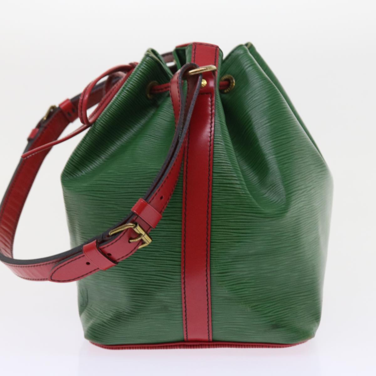 LOUIS VUITTON Epi Petit Noe Shoulder Bag Bicolor Green Red M44147 LV Auth 57173