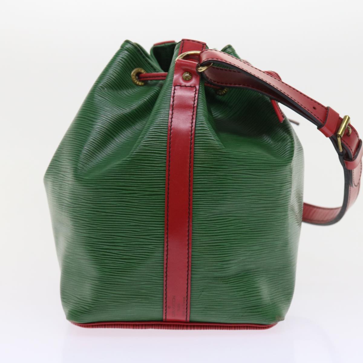 LOUIS VUITTON Epi Petit Noe Shoulder Bag Bicolor Green Red M44147 LV Auth 57173