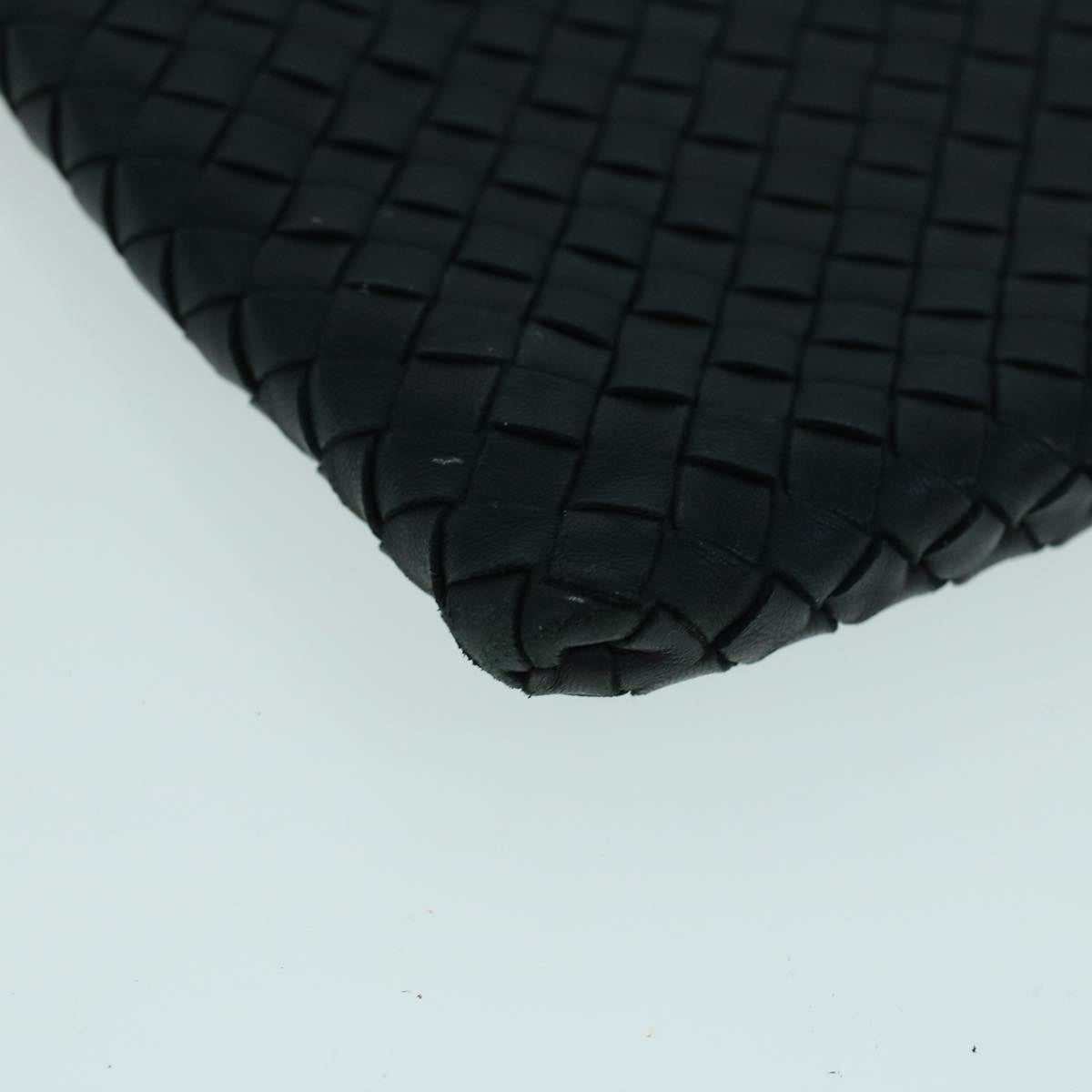 BOTTEGA VENETA INTRECCIATO Clutch Bag Leather Black Auth 57184