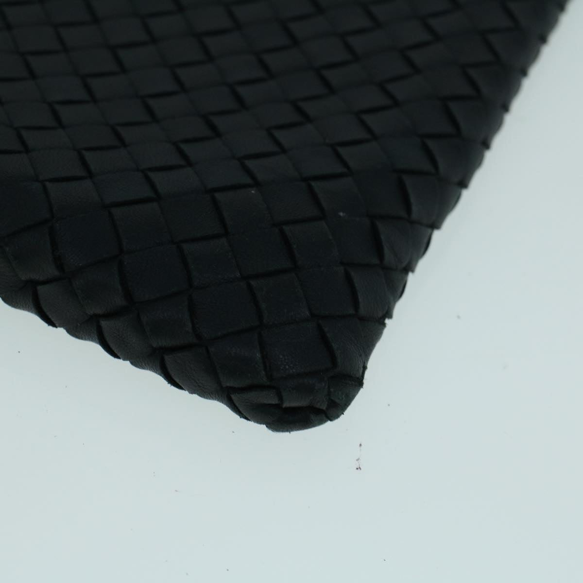 BOTTEGA VENETA INTRECCIATO Clutch Bag Leather Black Auth 57184