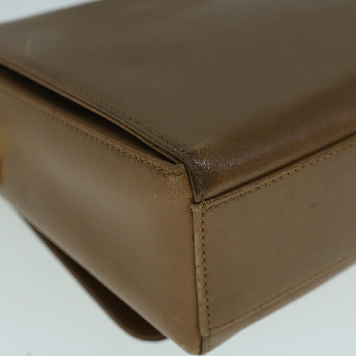 Salvatore Ferragamo Gancini Shoulder Bag Leather Brown Auth 57190