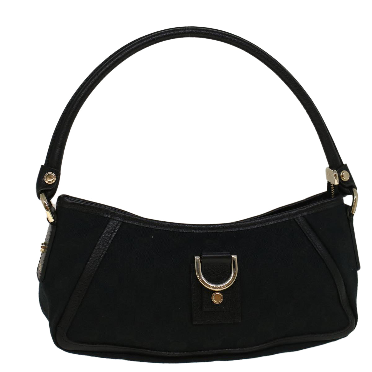 GUCCI GG Canvas Abbey Shoulder Bag Black 130939 Auth 57216