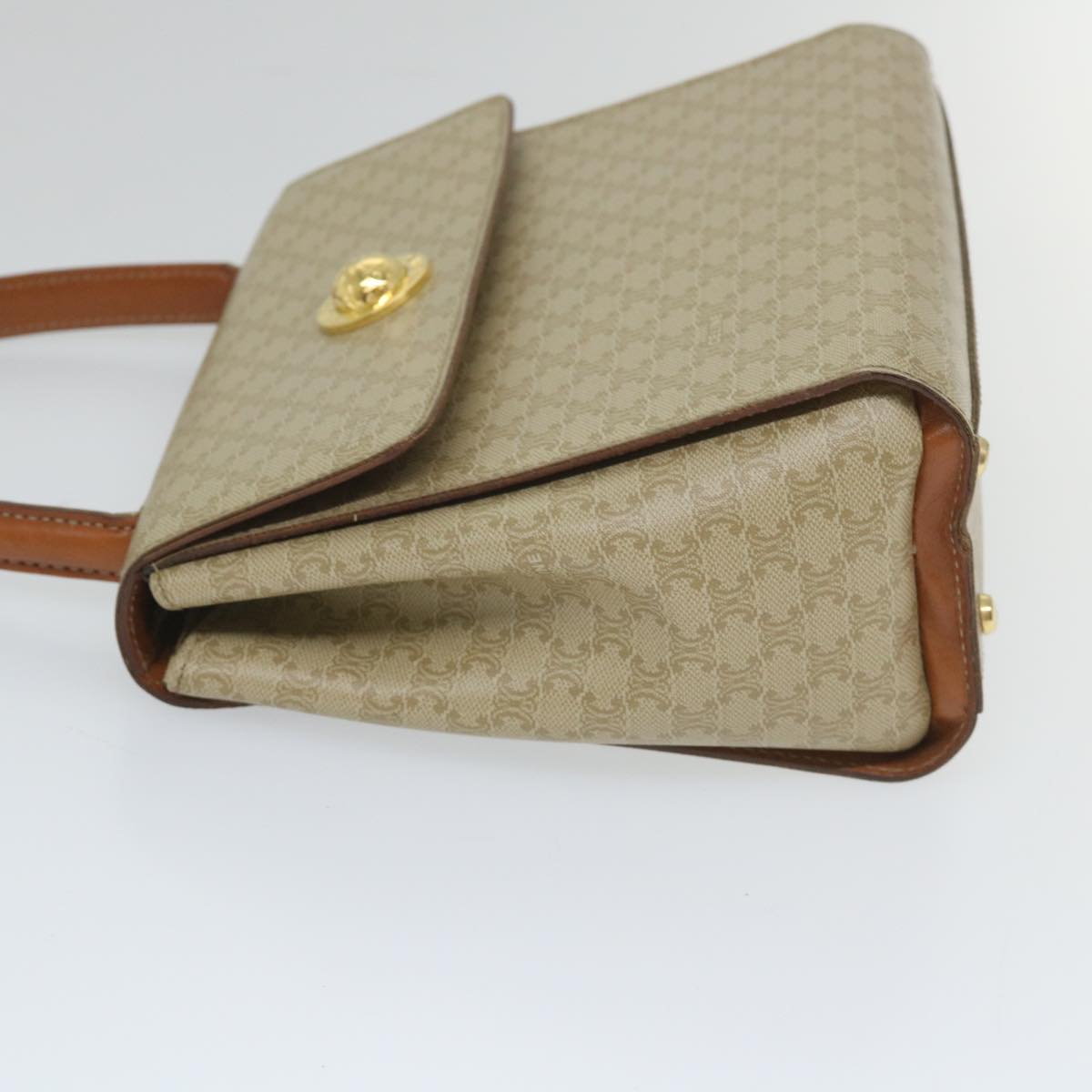 CELINE Macadam Canvas Hand Bag 2way Beige Auth 57217