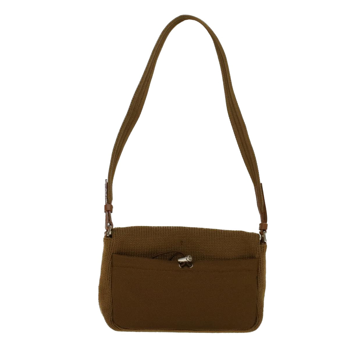 PRADA Shoulder Bag Wool Brown Auth 57223 - 0