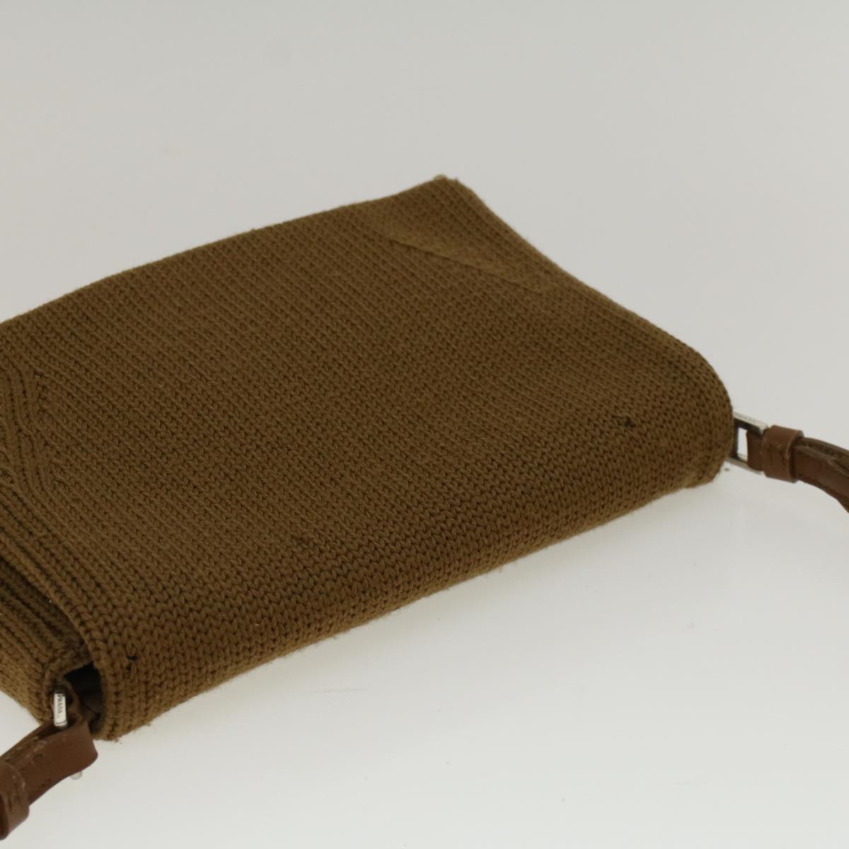 PRADA Shoulder Bag Wool Brown Auth 57223