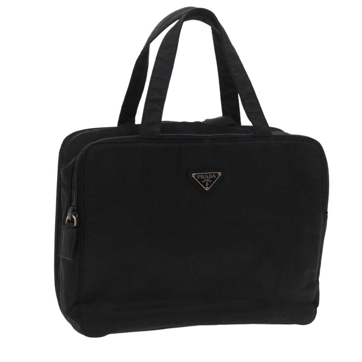 PRADA Hand Bag Nylon Black Auth 57233