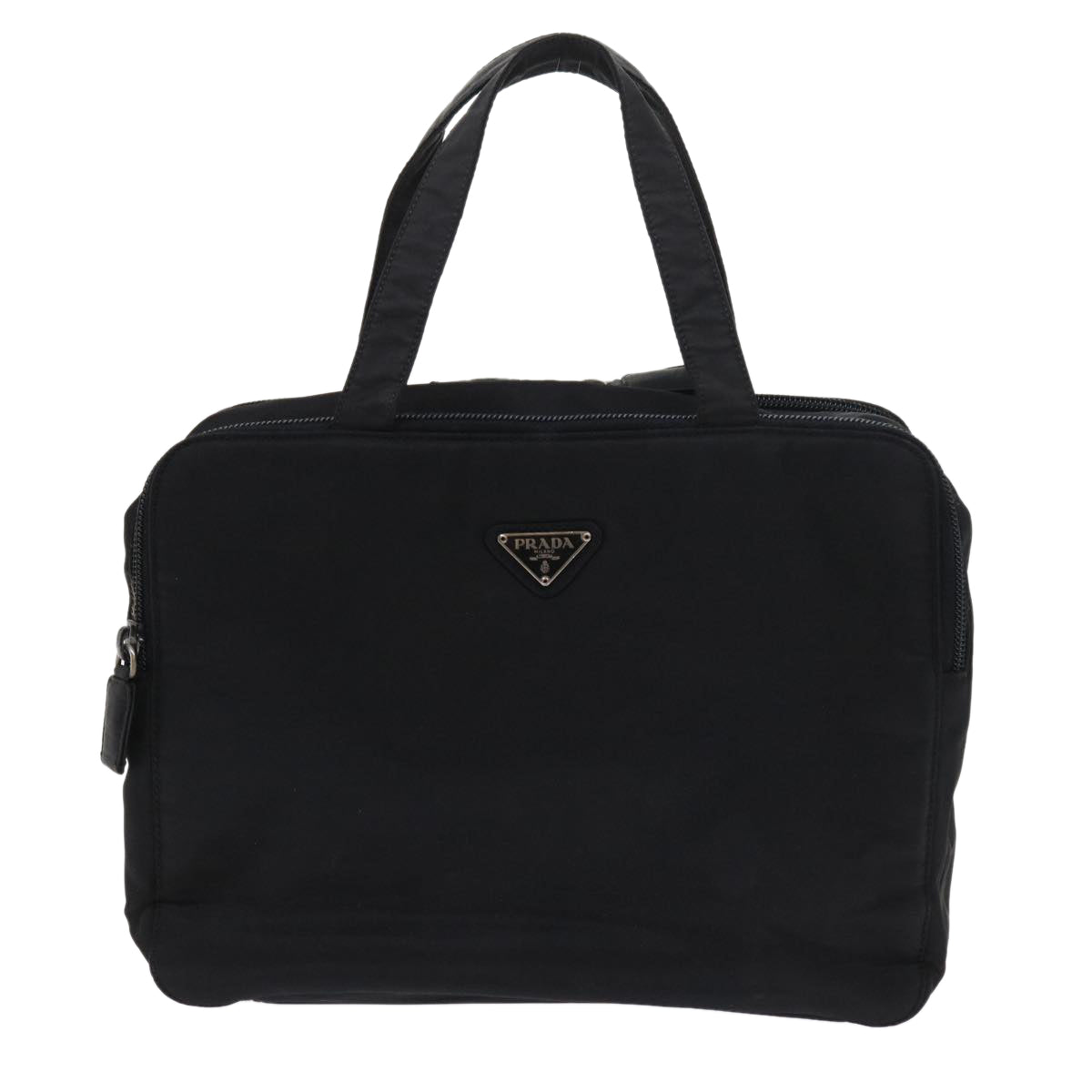 PRADA Hand Bag Nylon Black Auth 57233 - 0