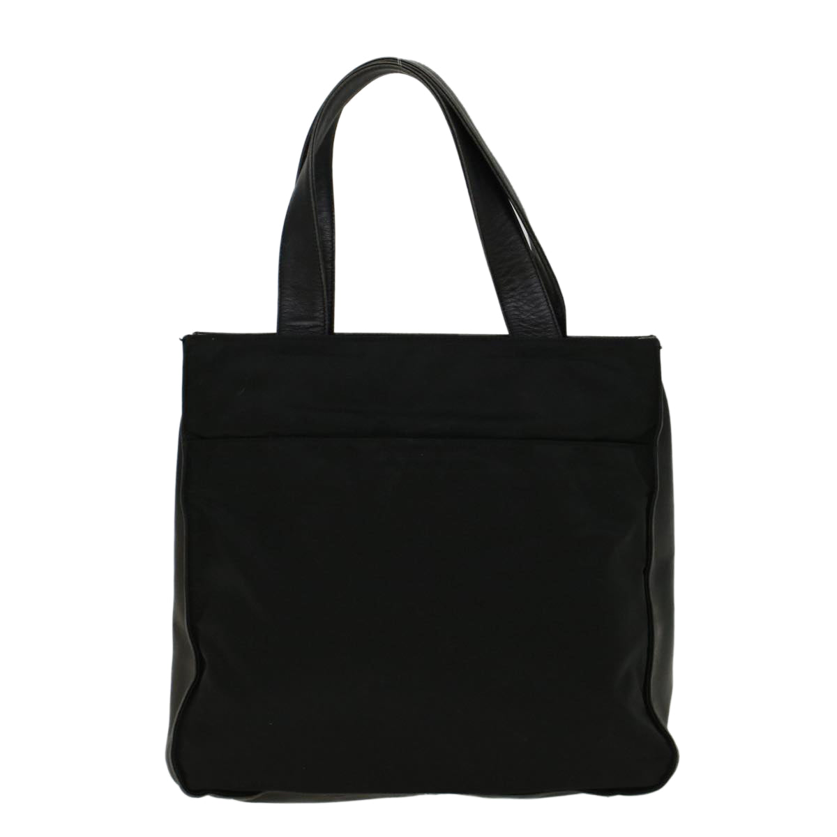 PRADA Hand Bag Nylon Leather Black Auth 57236 - 0