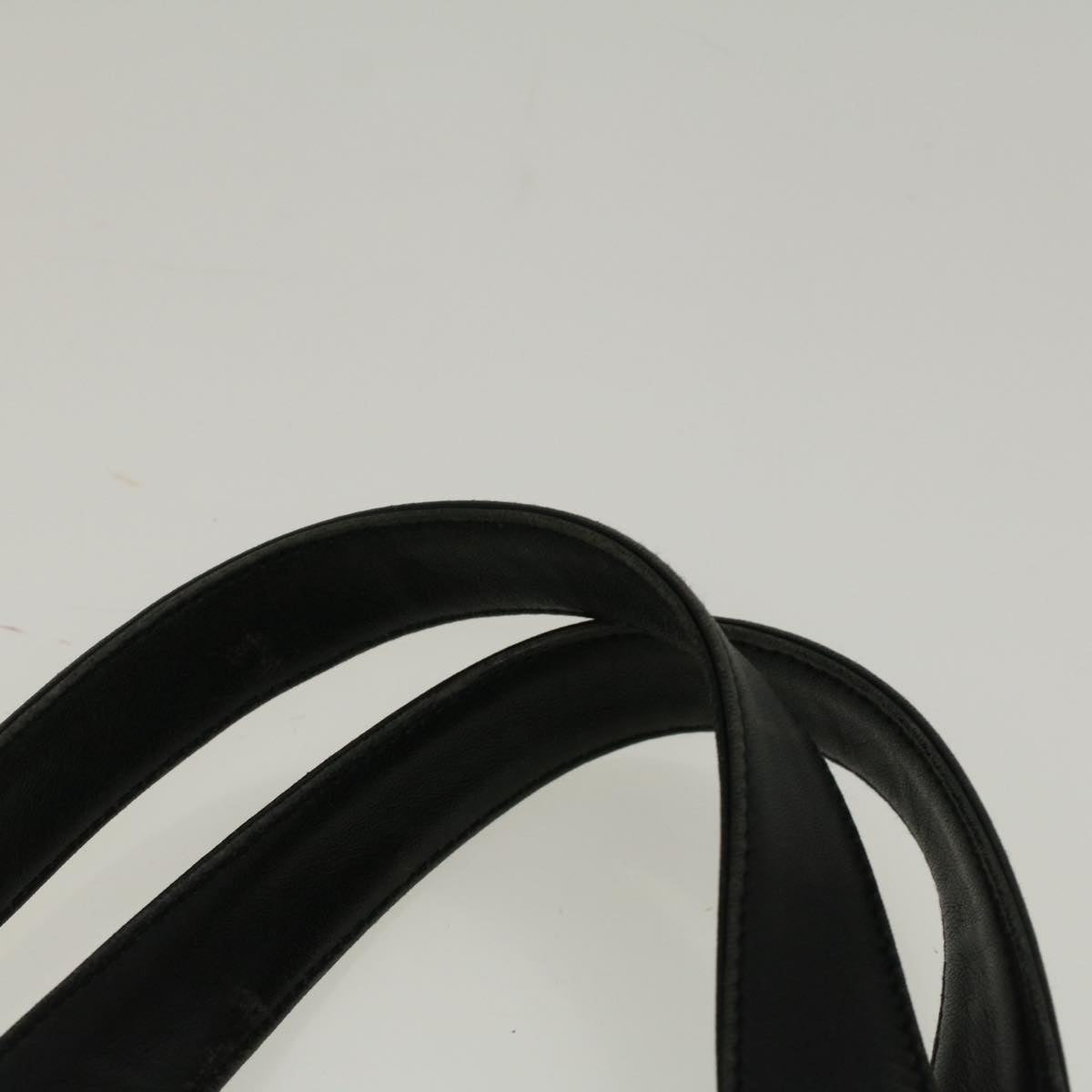 PRADA Hand Bag Nylon Leather Black Auth 57236