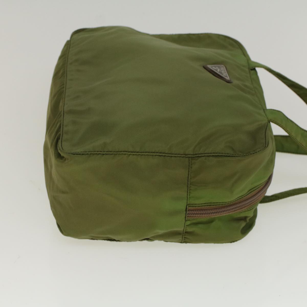 PRADA Hand Bag Nylon Green Auth 57241