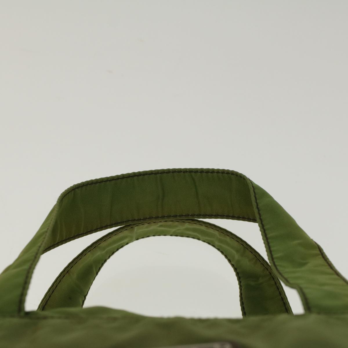 PRADA Hand Bag Nylon Green Auth 57241