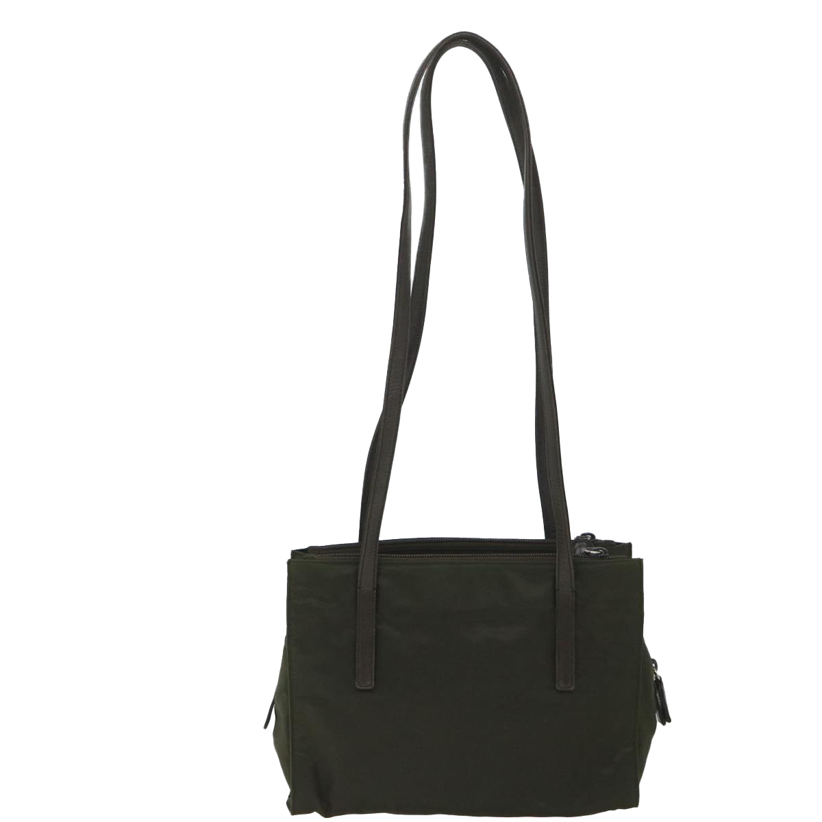 PRADA Shoulder Bag Nylon Leather Khaki Auth 57257 - 0