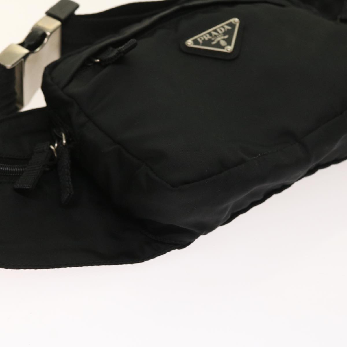PRADA Waist bag Nylon Black Auth 57263