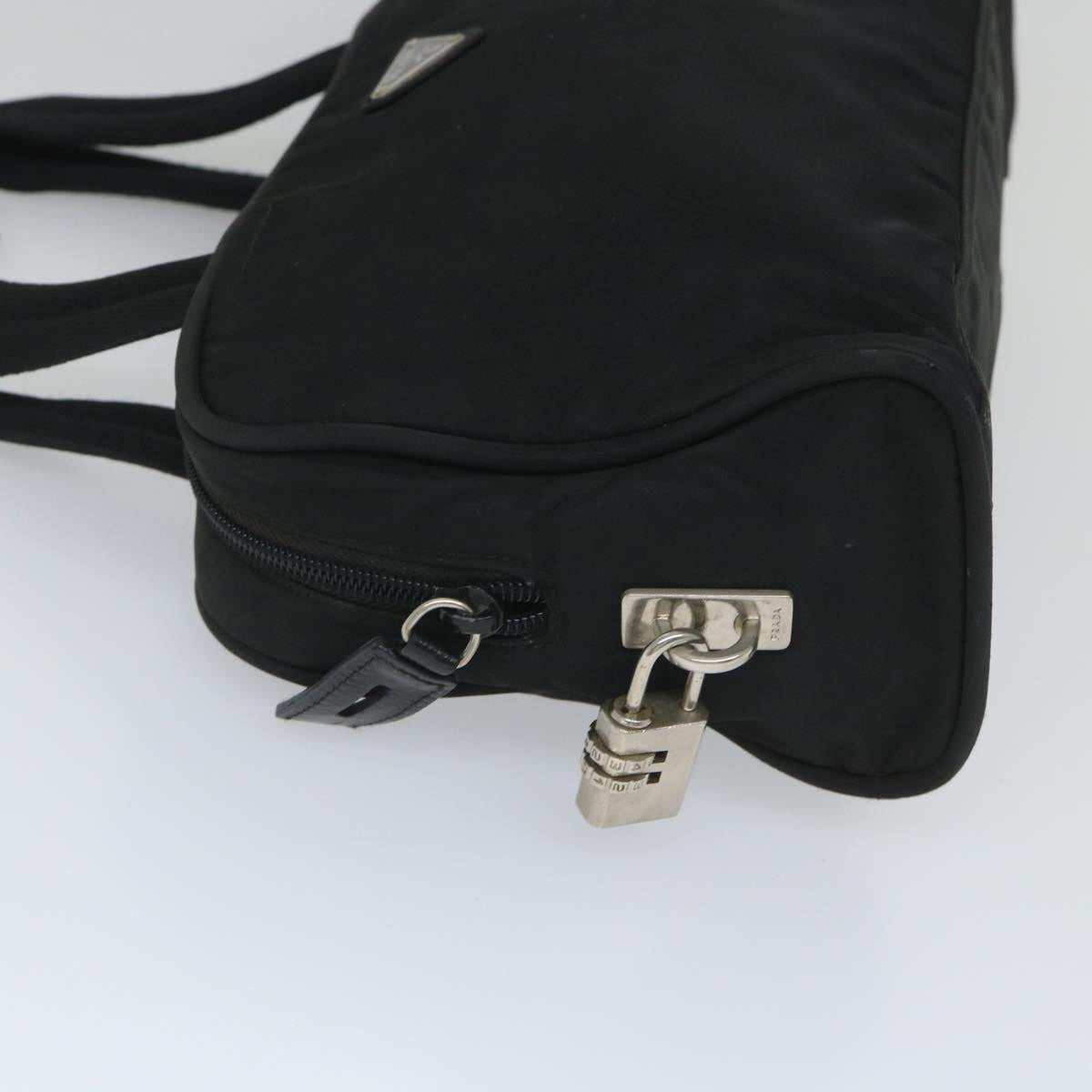 PRADA Hand Bag Nylon Black Auth 57268