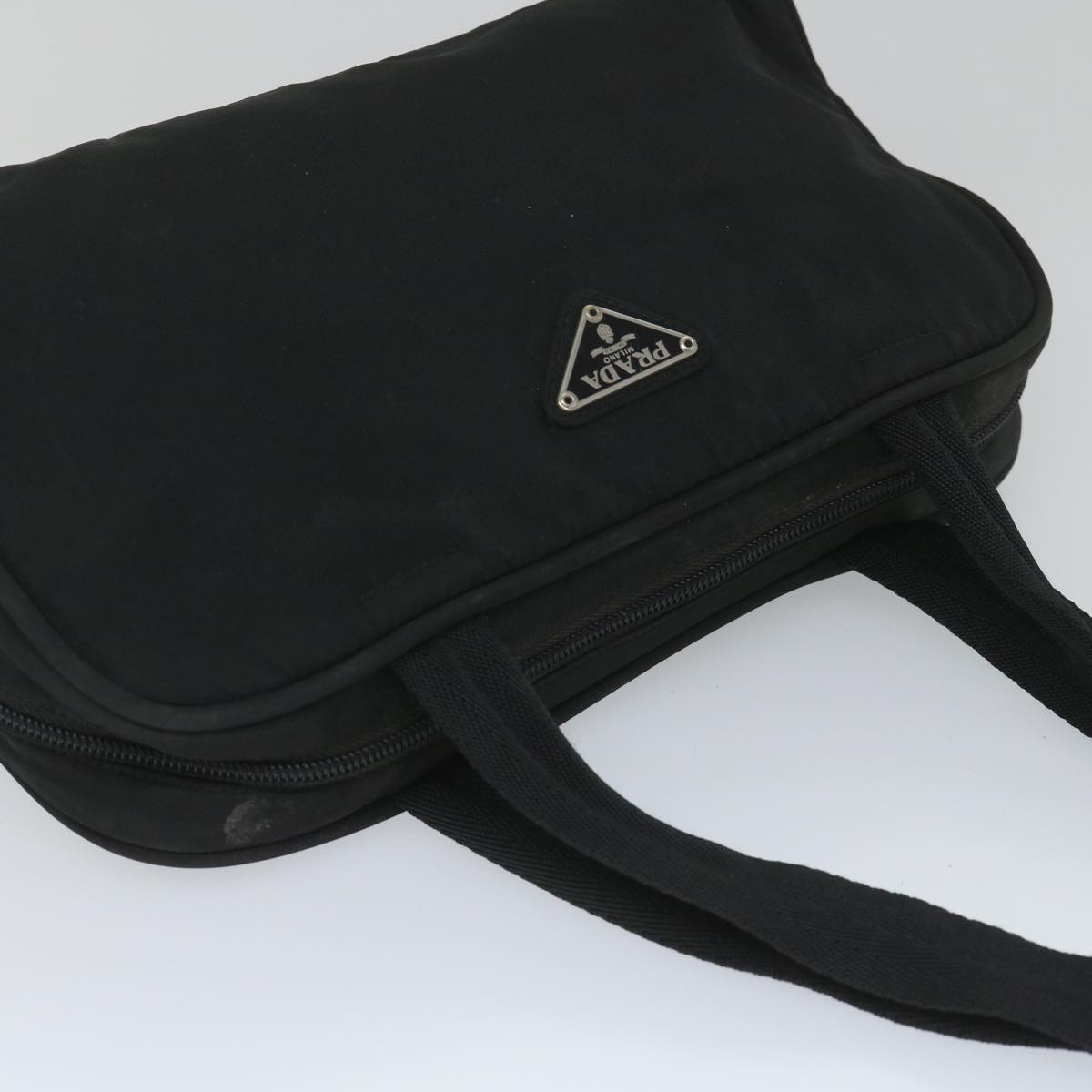 PRADA Hand Bag Nylon Black Auth 57268