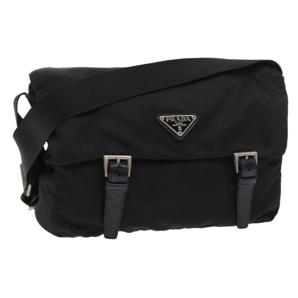 PRADA Shoulder Bag Nylon Black Auth 57269