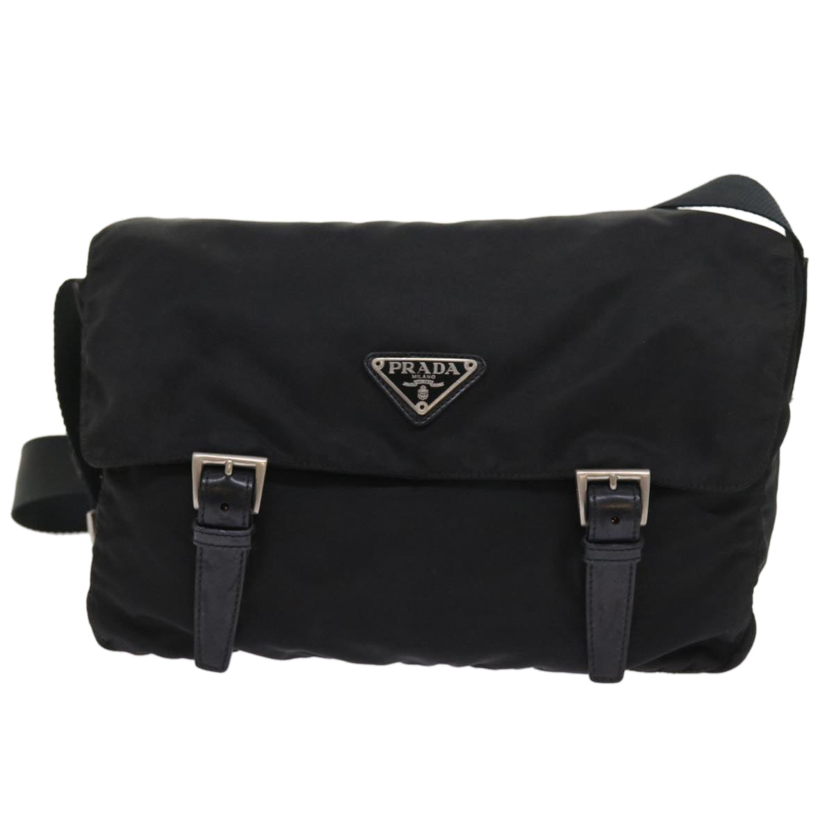 PRADA Shoulder Bag Nylon Black Auth 57269