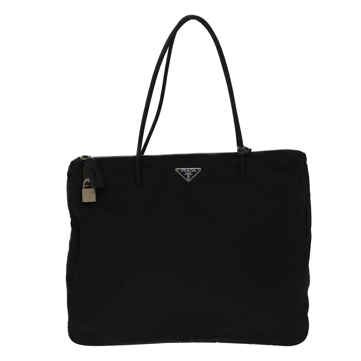 PRADA Tote Bag Nylon Black Auth 57274