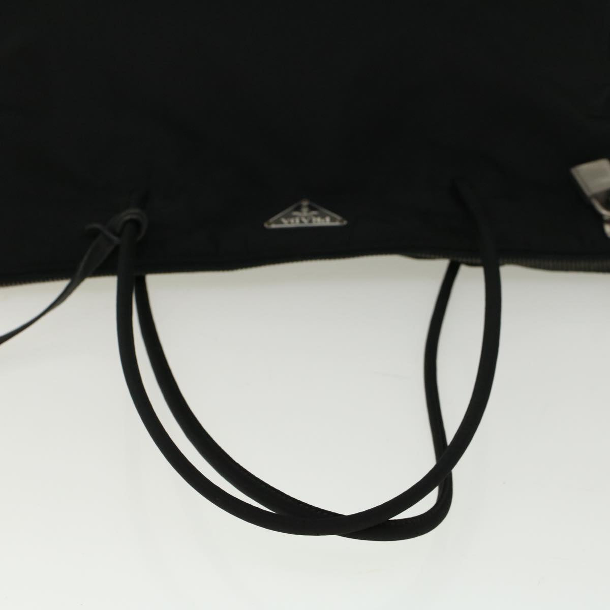 PRADA Tote Bag Nylon Black Auth 57274