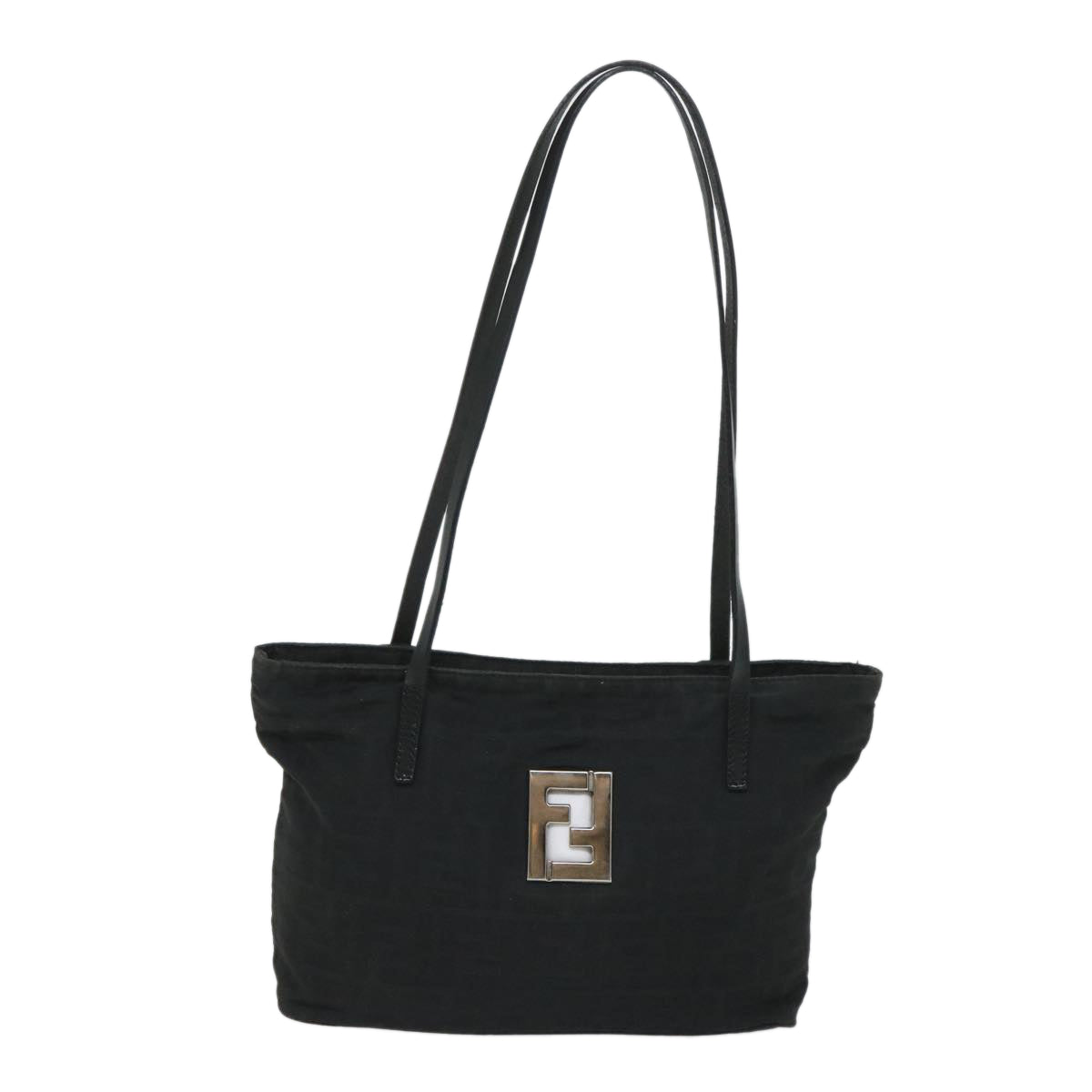 FENDI Zucca Canvas Shoulder Bag Black Auth 57278 - 0