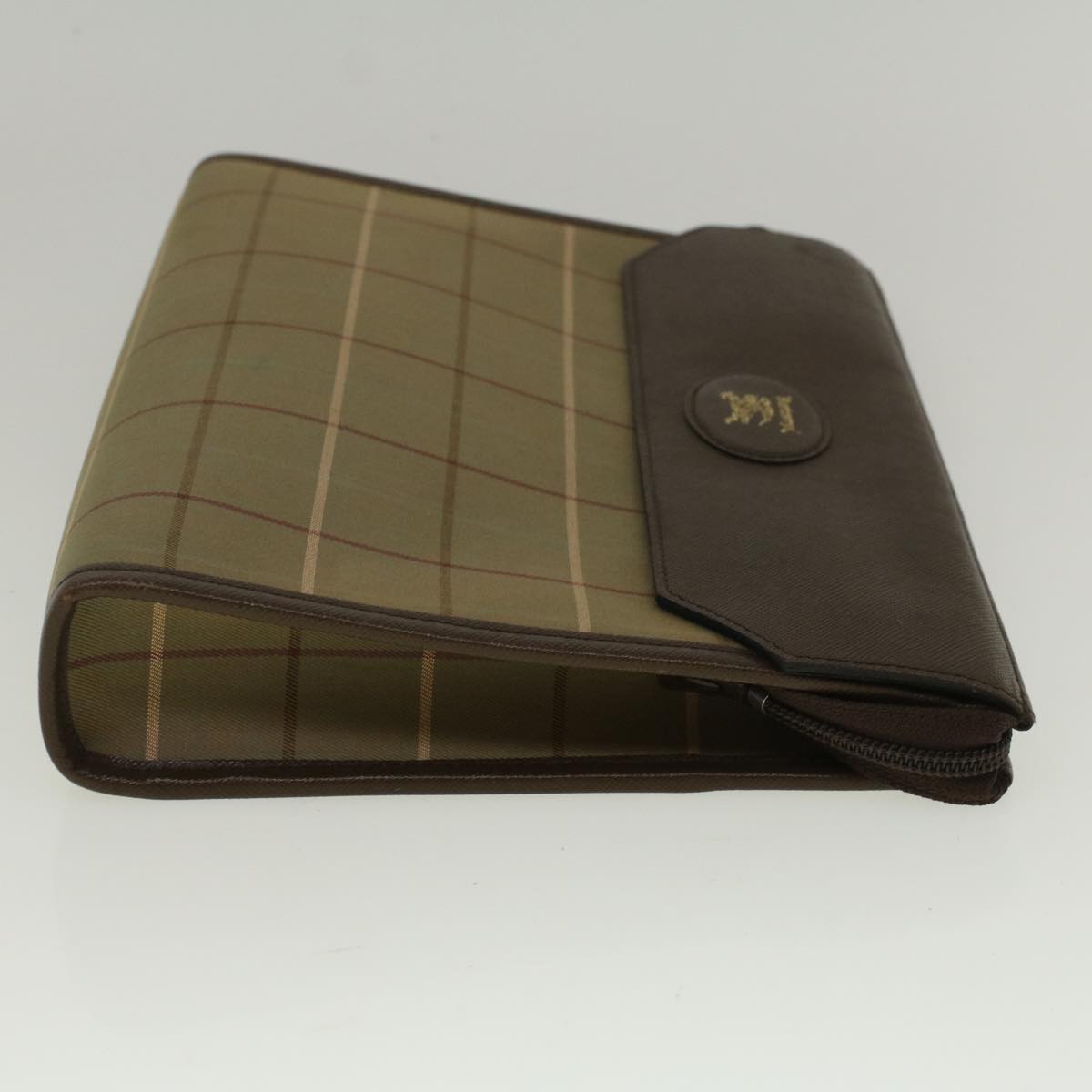 Burberrys Nova Check Clutch Bag Canvas Beige Brown Auth 57315
