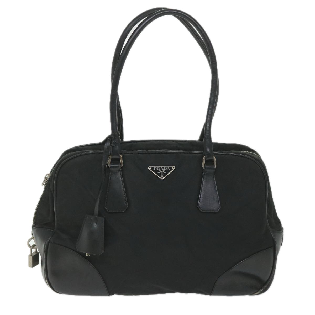 PRADA Hand Bag Nylon Black Auth 57317 - 0