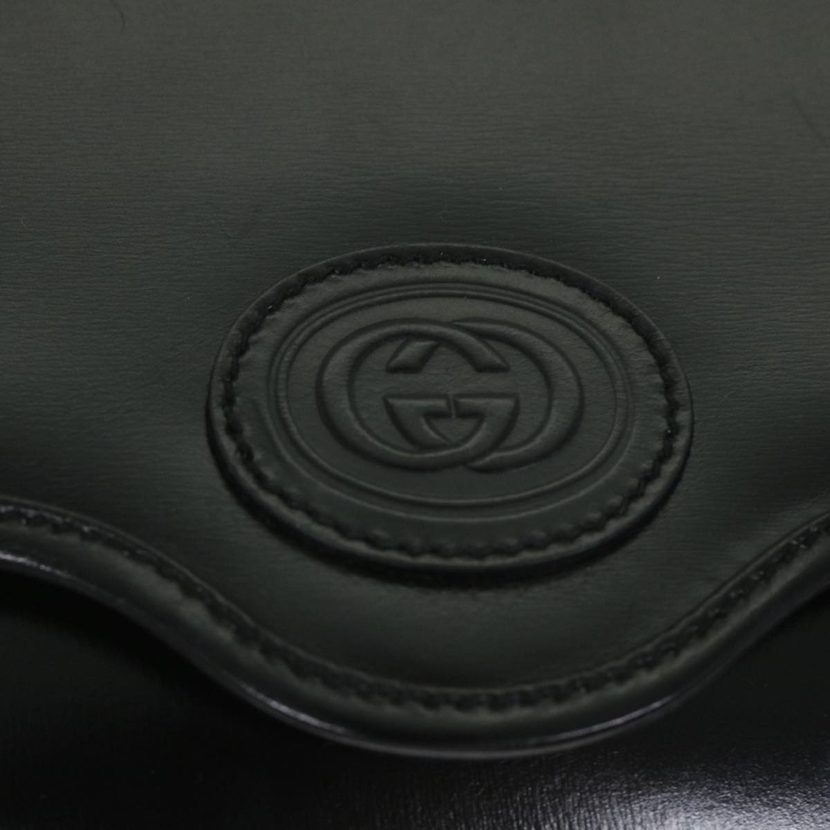 GUCCI Shoulder Bag Leather Black Auth 57326