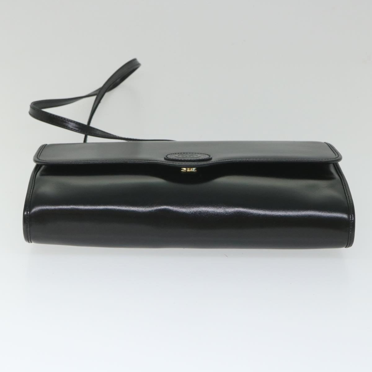 GUCCI Shoulder Bag Leather Black Auth 57326