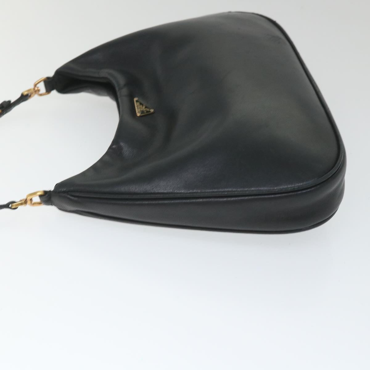 PRADA Shoulder Bag Leather Black Auth 57328