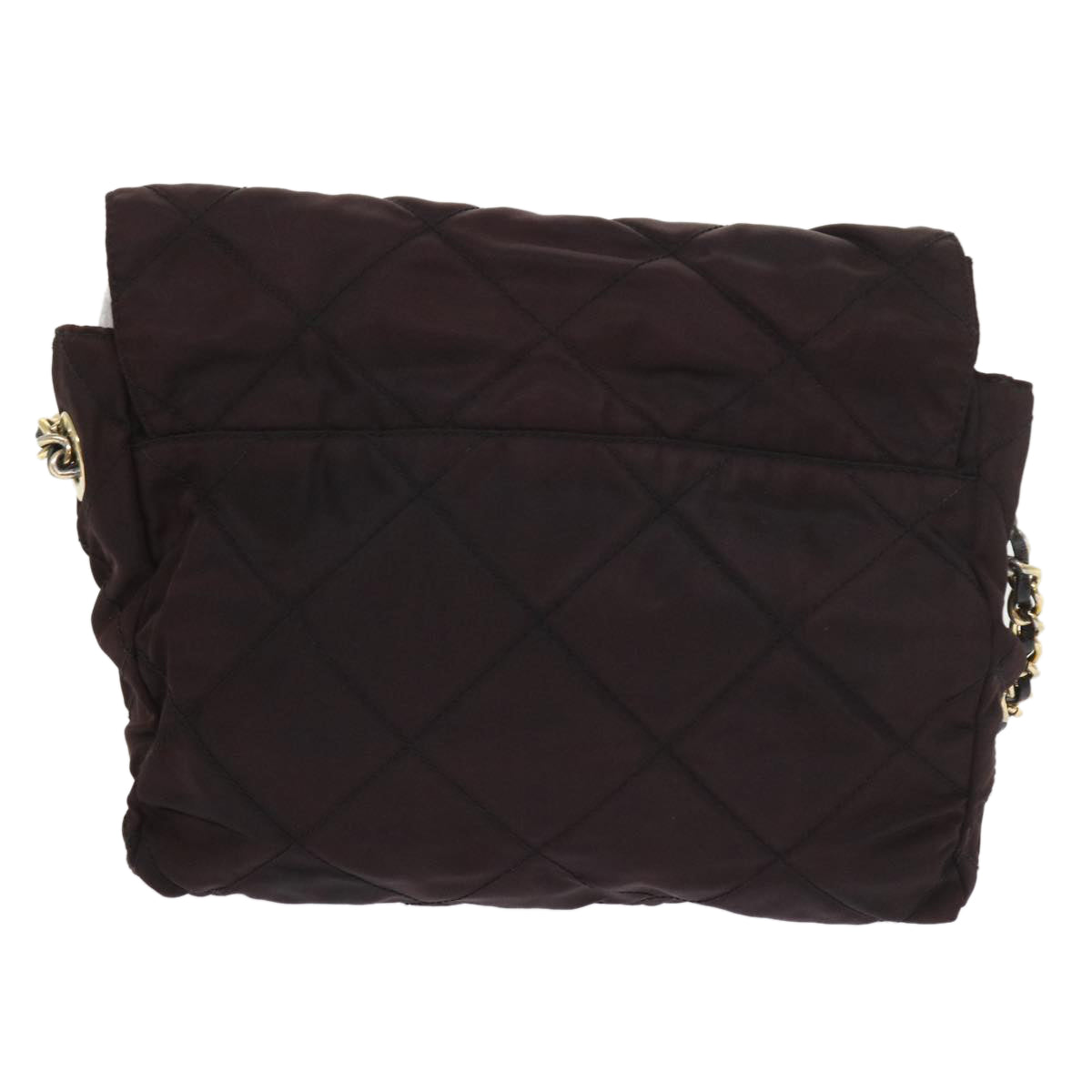 PRADA Quilted Shoulder Bag Nylon Brown Auth 57330