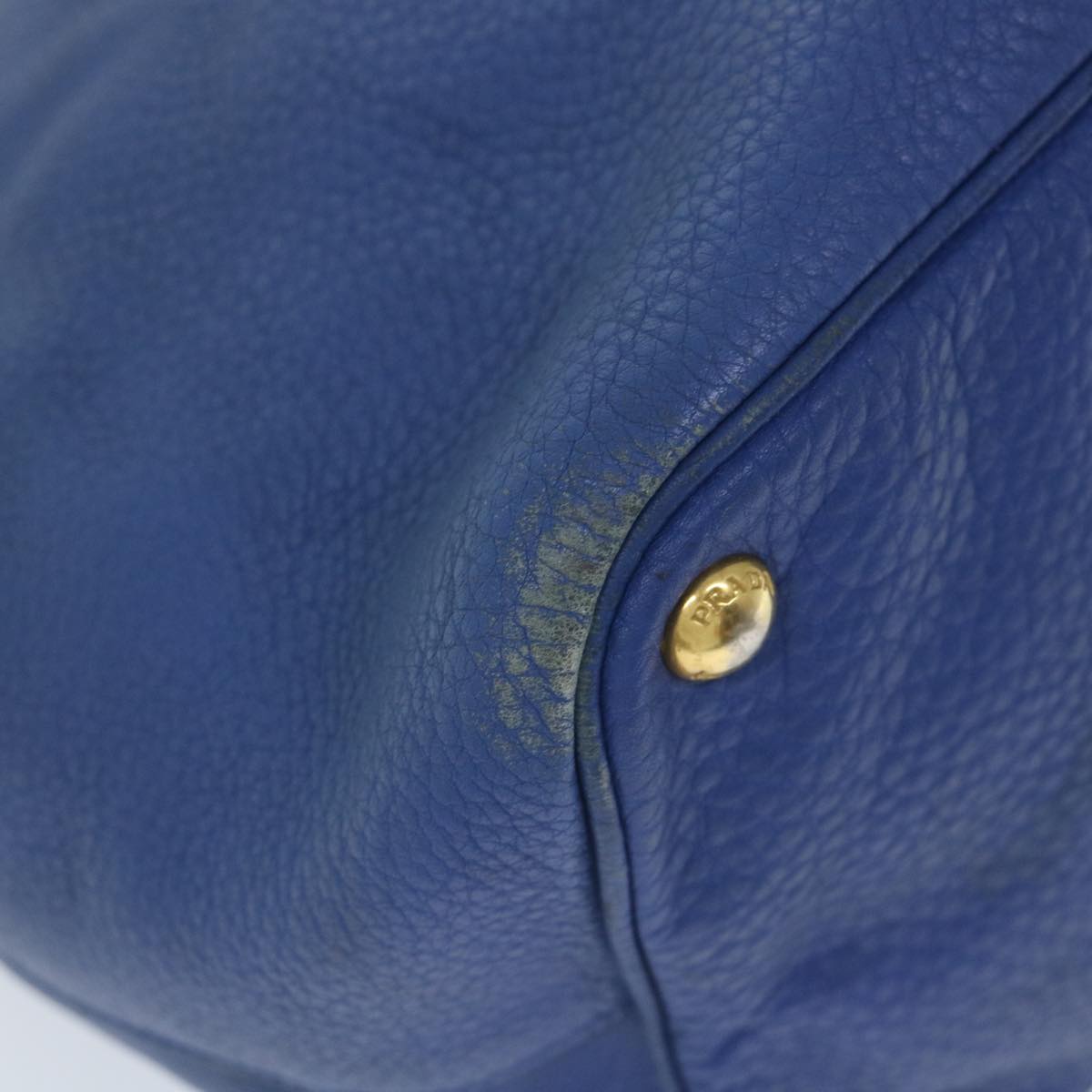 PRADA Shoulder Bag Leather 2way Blue Auth 57344