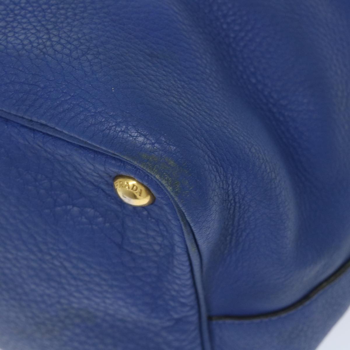 PRADA Shoulder Bag Leather 2way Blue Auth 57344