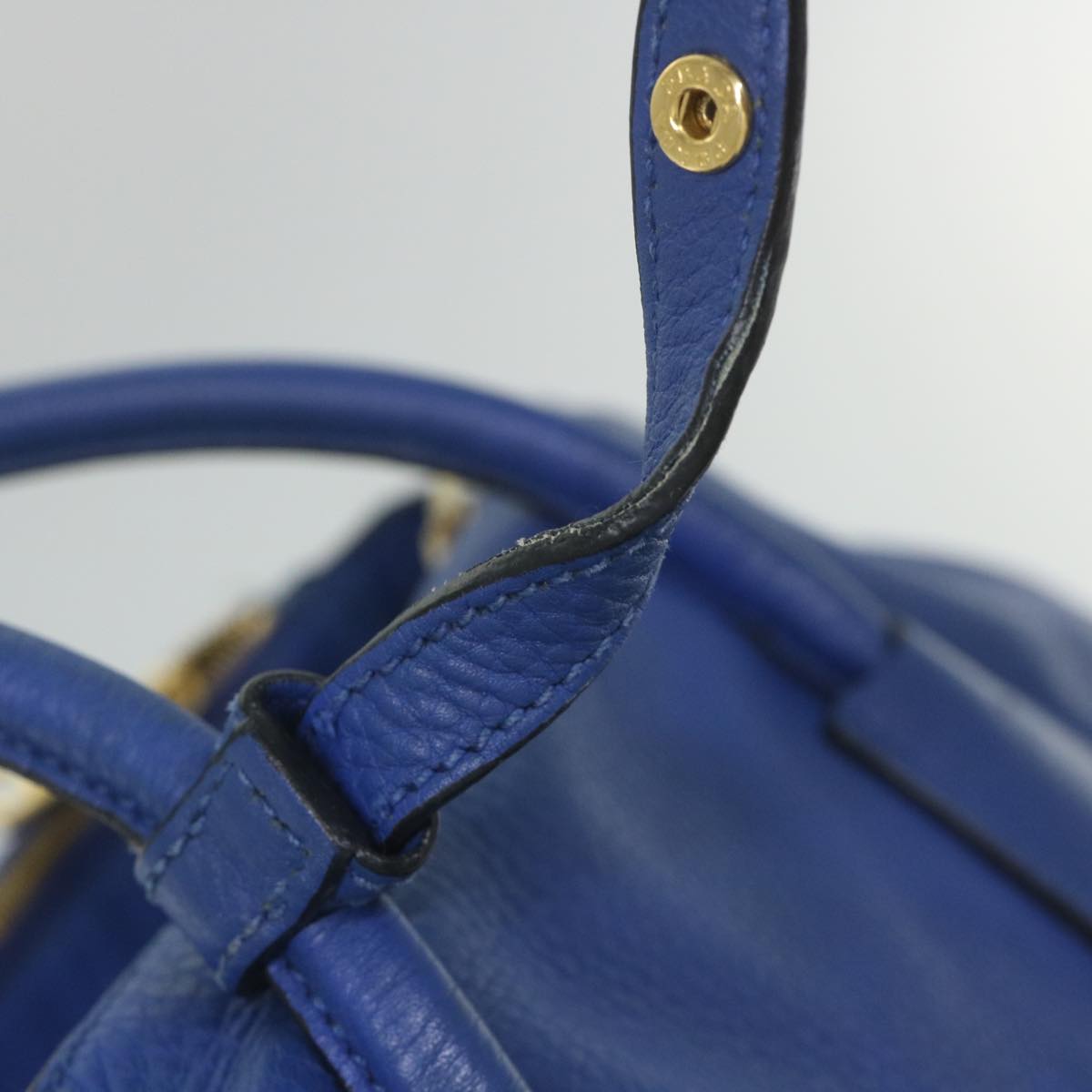 PRADA Shoulder Bag Leather 2way Blue Auth 57344