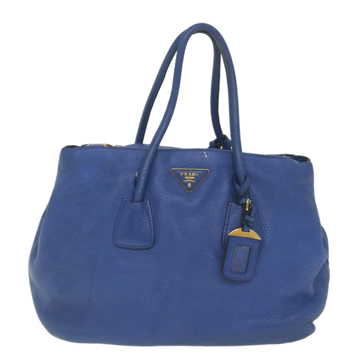 PRADA Shoulder Bag Leather 2way Blue Auth 57344 - 0