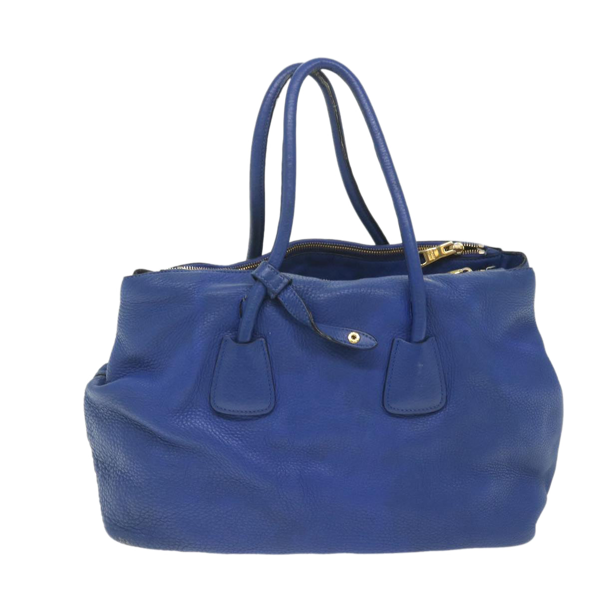 PRADA Shoulder Bag Leather 2way Blue Auth 57344